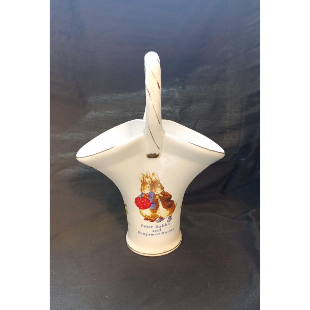 Peter Rabbit and Benjamin Bunny Ceramic Basket
